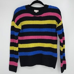 SO STRIPED COLORFUL SOFT FEEL SWEATER SMALL